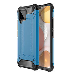 Custodia Silicone e Plastica Opaca Cover per Samsung Galaxy A42 5G Cielo Blu