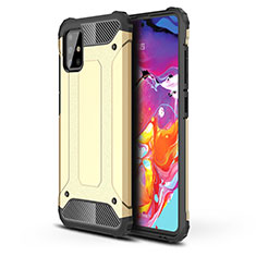 Custodia Silicone e Plastica Opaca Cover per Samsung Galaxy A51 4G Oro