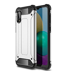 Custodia Silicone e Plastica Opaca Cover per Samsung Galaxy M02 Argento