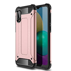 Custodia Silicone e Plastica Opaca Cover per Samsung Galaxy M02 Oro Rosa