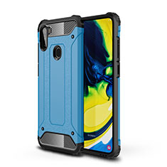 Custodia Silicone e Plastica Opaca Cover per Samsung Galaxy M11 Cielo Blu