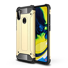 Custodia Silicone e Plastica Opaca Cover per Samsung Galaxy M11 Oro