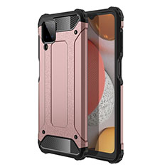 Custodia Silicone e Plastica Opaca Cover per Samsung Galaxy M12 Oro Rosa