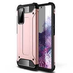 Custodia Silicone e Plastica Opaca Cover per Samsung Galaxy S20 FE 4G Oro Rosa