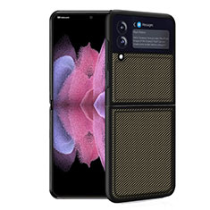 Custodia Silicone e Plastica Opaca Cover per Samsung Galaxy Z Flip3 5G Oro