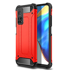 Custodia Silicone e Plastica Opaca Cover per Xiaomi Mi 10T Pro 5G Rosso