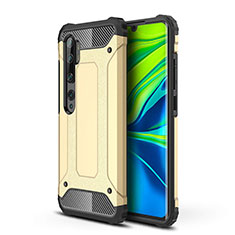 Custodia Silicone e Plastica Opaca Cover per Xiaomi Mi Note 10 Pro Oro