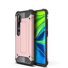 Custodia Silicone e Plastica Opaca Cover per Xiaomi Mi Note 10 Pro Oro Rosa