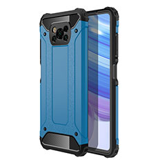 Custodia Silicone e Plastica Opaca Cover per Xiaomi Poco X3 Cielo Blu