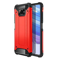 Custodia Silicone e Plastica Opaca Cover per Xiaomi Poco X3 Pro Rosso