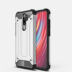 Custodia Silicone e Plastica Opaca Cover per Xiaomi Redmi Note 8 Pro Argento