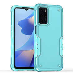 Custodia Silicone e Plastica Opaca Cover QW1 per Oppo A16 Azzurro