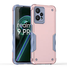 Custodia Silicone e Plastica Opaca Cover QW1 per Realme 9 Pro 5G Oro Rosa