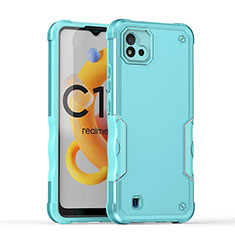 Custodia Silicone e Plastica Opaca Cover QW1 per Realme Narzo 50i Azzurro