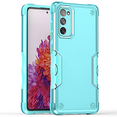 Custodia Silicone e Plastica Opaca Cover QW1 per Samsung Galaxy S20 Lite 5G Azzurro