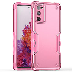 Custodia Silicone e Plastica Opaca Cover QW1 per Samsung Galaxy S20 Lite 5G Oro Rosa