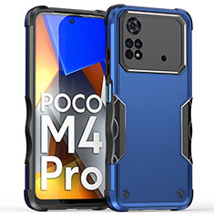 Custodia Silicone e Plastica Opaca Cover QW1 per Xiaomi Poco M4 Pro 4G Blu