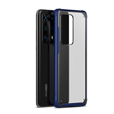 Custodia Silicone e Plastica Opaca Cover R01 per Huawei P40 Pro+ Plus Blu