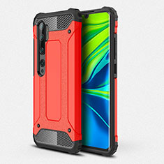 Custodia Silicone e Plastica Opaca Cover R01 per Xiaomi Mi Note 10 Rosso