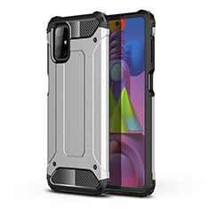 Custodia Silicone e Plastica Opaca Cover U01 per Samsung Galaxy M51 Argento