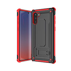 Custodia Silicone e Plastica Opaca Cover U01 per Samsung Galaxy Note 10 Rosso e Nero