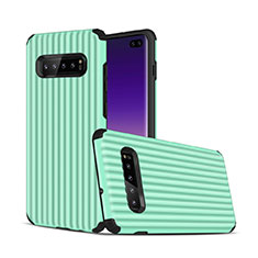 Custodia Silicone e Plastica Opaca Cover U01 per Samsung Galaxy S10 Plus Verde