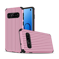 Custodia Silicone e Plastica Opaca Cover U01 per Samsung Galaxy S10 Rosa