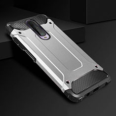 Custodia Silicone e Plastica Opaca Cover U01 per Xiaomi Redmi K30 4G Argento
