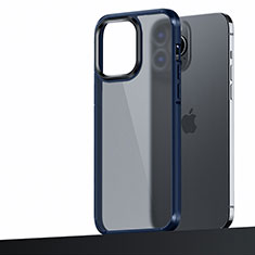 Custodia Silicone e Plastica Opaca Cover U04 per Apple iPhone 13 Pro Blu