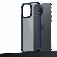 Custodia Silicone e Plastica Opaca Cover U04 per Apple iPhone 13 Pro Max Blu