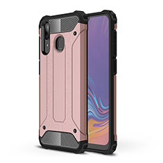 Custodia Silicone e Plastica Opaca Cover WL1 per Samsung Galaxy A30 Oro Rosa