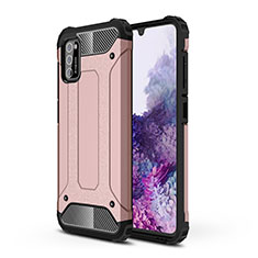 Custodia Silicone e Plastica Opaca Cover WL1 per Samsung Galaxy A41 Oro Rosa