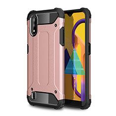 Custodia Silicone e Plastica Opaca Cover WL1 per Samsung Galaxy M01 Oro Rosa