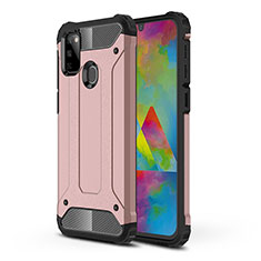 Custodia Silicone e Plastica Opaca Cover WL1 per Samsung Galaxy M30s Oro Rosa