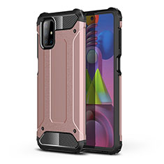 Custodia Silicone e Plastica Opaca Cover WL1 per Samsung Galaxy M51 Oro Rosa