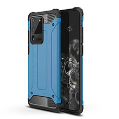 Custodia Silicone e Plastica Opaca Cover WL1 per Samsung Galaxy S20 Ultra 5G Blu