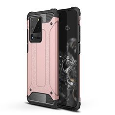 Custodia Silicone e Plastica Opaca Cover WL1 per Samsung Galaxy S20 Ultra Oro Rosa