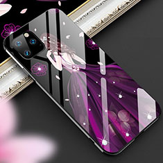 Custodia Silicone Gel Laterale Abito Ragazza Specchio Cover M01 per Apple iPhone 11 Pro Max Viola