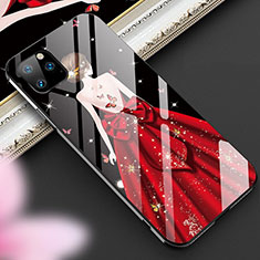 Custodia Silicone Gel Laterale Abito Ragazza Specchio Cover M01 per Apple iPhone 11 Pro Rosso e Nero
