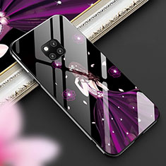 Custodia Silicone Gel Laterale Abito Ragazza Specchio Cover per Huawei Mate 20 Pro Viola