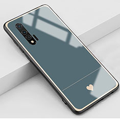 Custodia Silicone Gel Laterale Amore Cuore Specchio Cover per Huawei Nova 6 5G Grigio