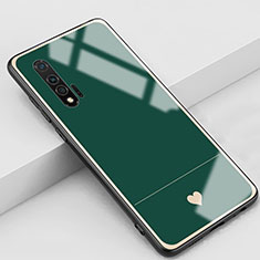 Custodia Silicone Gel Laterale Amore Cuore Specchio Cover per Huawei Nova 6 Verde