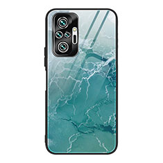 Custodia Silicone Gel Laterale Fantasia Modello Specchio Cover JM1 per Xiaomi Redmi Note 10 Pro Max Ciano