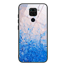 Custodia Silicone Gel Laterale Fantasia Modello Specchio Cover JM1 per Xiaomi Redmi Note 9 Blu