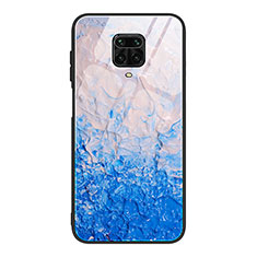 Custodia Silicone Gel Laterale Fantasia Modello Specchio Cover JM1 per Xiaomi Redmi Note 9 Pro Blu