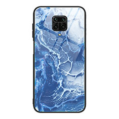 Custodia Silicone Gel Laterale Fantasia Modello Specchio Cover JM1 per Xiaomi Redmi Note 9 Pro Blu Notte