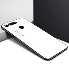 Custodia Silicone Gel Laterale Fantasia Modello Specchio Cover K01 per Huawei Honor View 20 Bianco