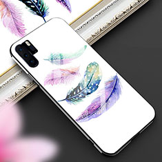 Custodia Silicone Gel Laterale Fantasia Modello Specchio Cover K01 per Huawei P30 Pro Bianco