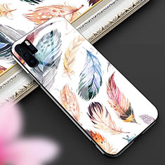 Custodia Silicone Gel Laterale Fantasia Modello Specchio Cover K01 per Huawei P30 Pro New Edition Marrone