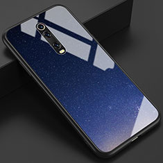 Custodia Silicone Gel Laterale Fantasia Modello Specchio Cover K01 per Xiaomi Redmi K20 Pro Blu